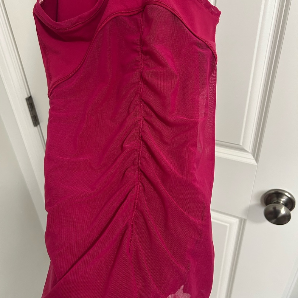 Lulu fuchsia Rouched Racerback Tank Top - Picture 4 of 9
